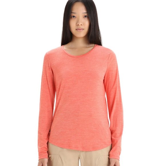 Icebreaker Tops - Icebreaker Women's Wool Blend Long Sleeve Coral Top Size S